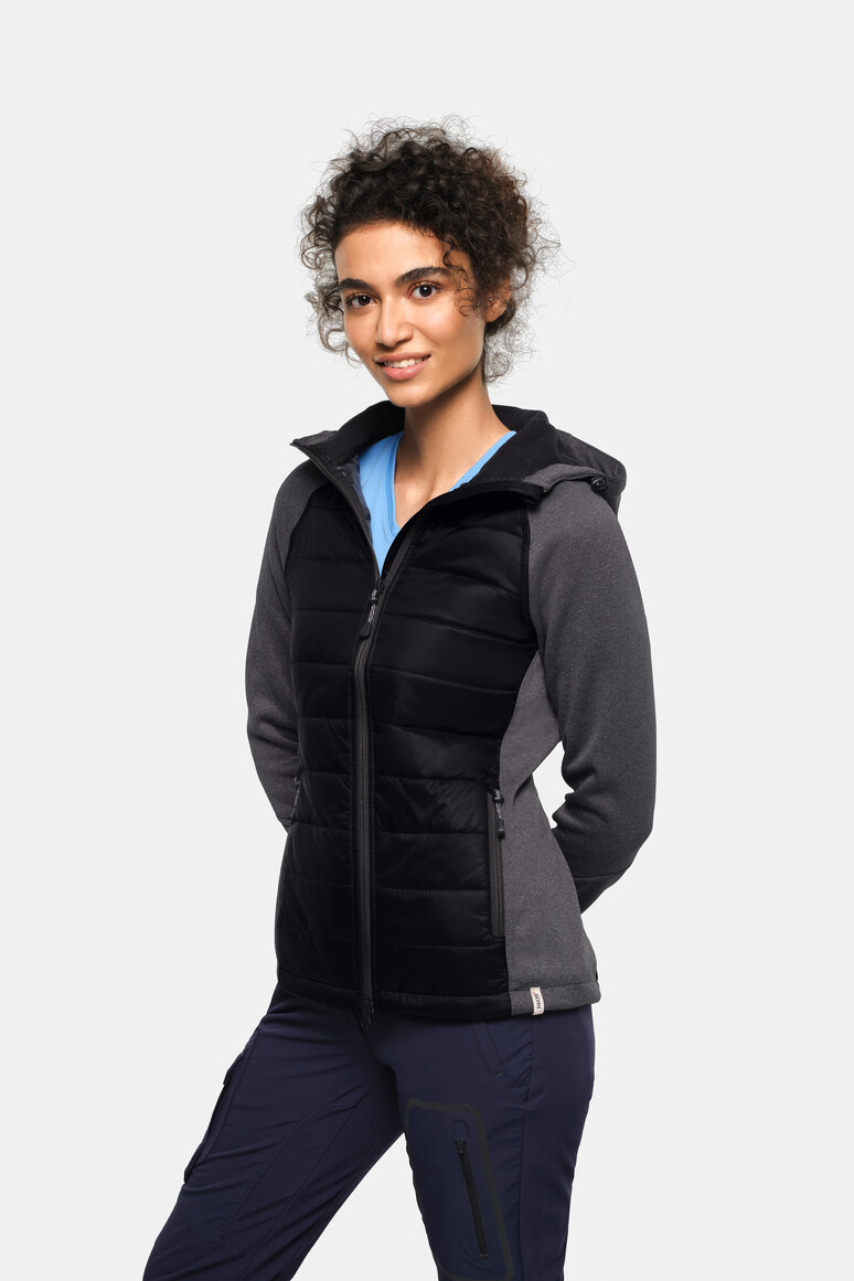 Damen Kapuzen-Hybridjacke Contrast
