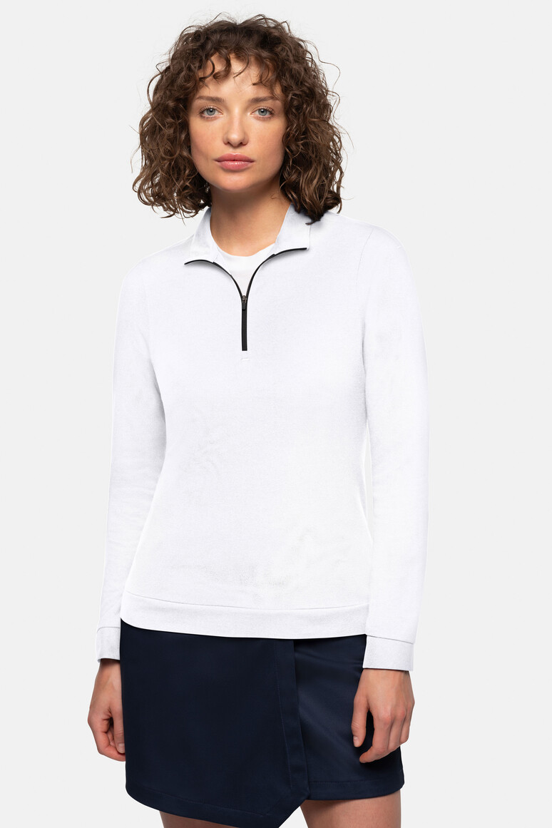 Damen Zip-Longsleeve Piqué MIKRALINAR® ECO