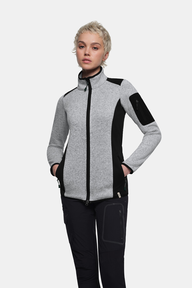 Damen Strickfleecejacke