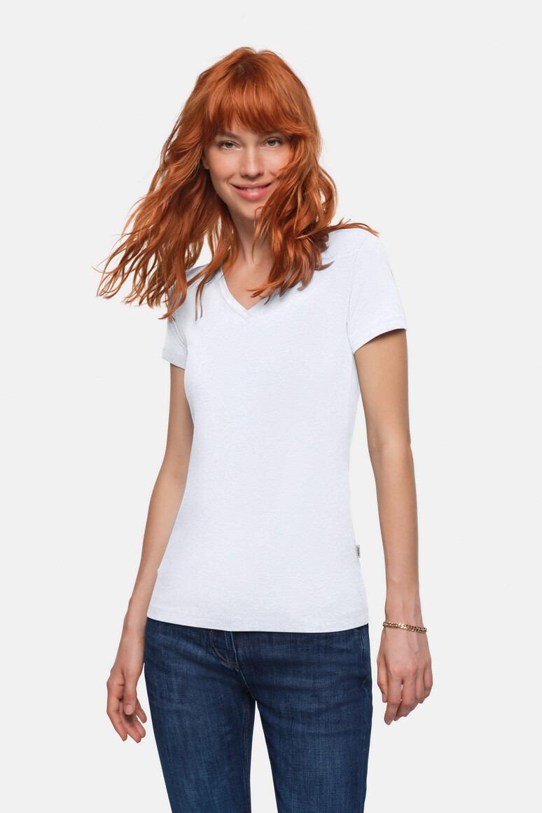 Damen V-Shirt Stretch